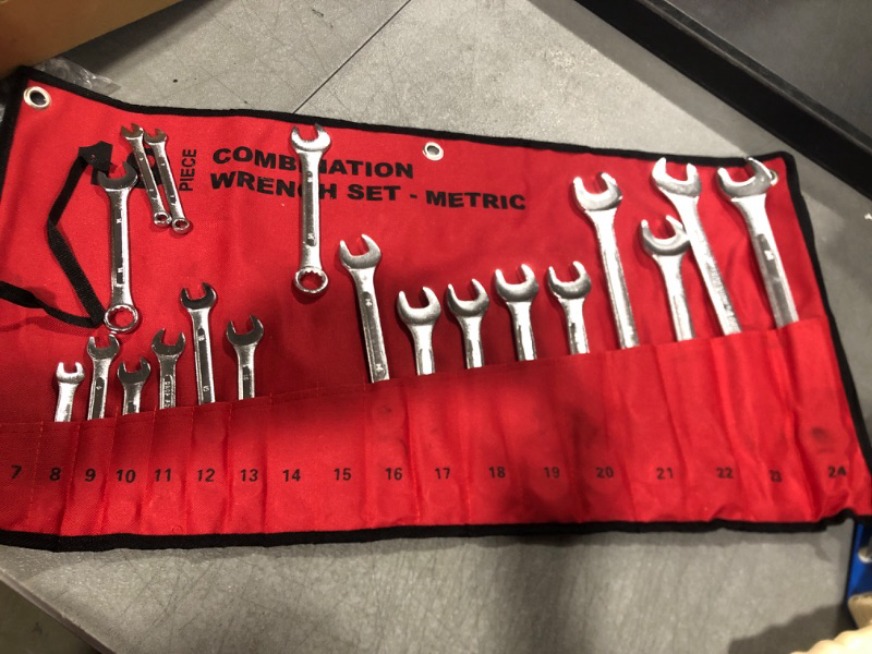 Photo 2 of 19-Piece Complete Metric Combination Wrench Set in Roll-up Pouch, No Skipped Metric Sizes 6mm - 24mm | Best Value Wrench Set, Ideal for General Household, Garage, Workshop, Auto Repairs, Emergency 19-Piece Metric Set
