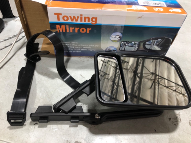 Photo 2 of Car Towing Mirror - Bessie Sparks Caravan External Mirrors Trailer Extension Towing Dual Glass Long Arm Wing Mirrors (Pack of 2) Black, 2pcs