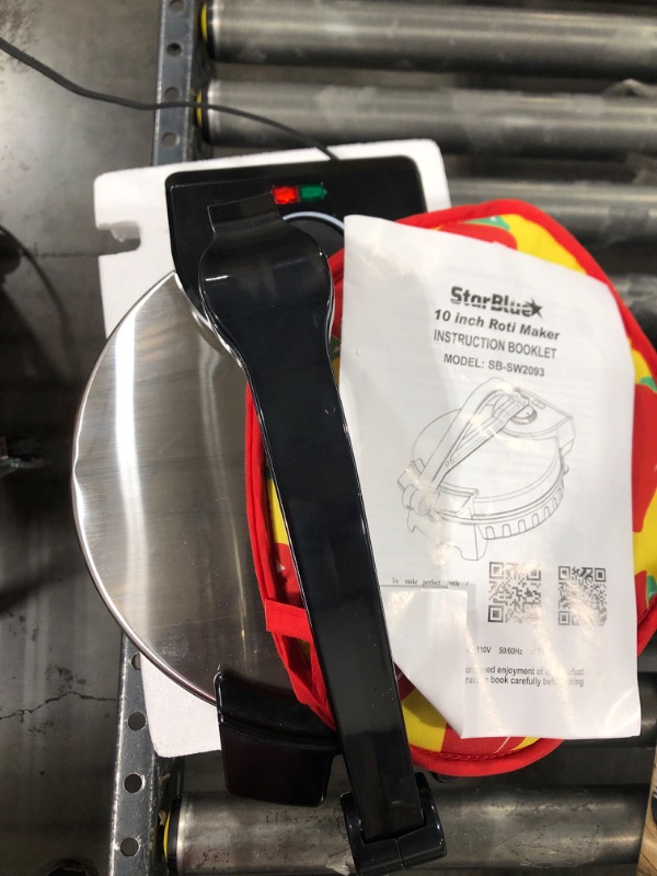 Photo 1 of 10inch Roti Maker by StarBlue with FREE Roti Warmer - The automatic Stainless Steel Non-Stick Electric machine to make Indian style Chapati, Tortilla, Roti AC 110V 50/60Hz 1200W SB-SW2093