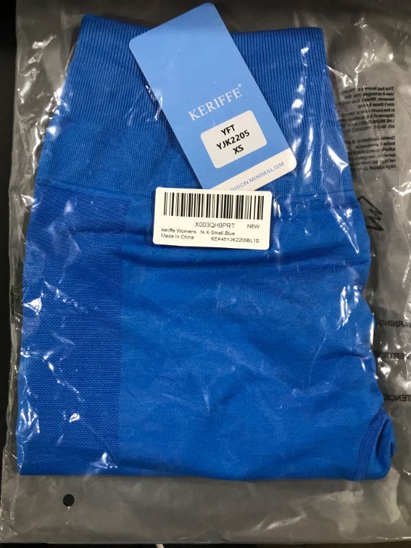 Photo 2 of [Size XS] YEOREO Amplify Workout Shorts for Women 3.6" Gym High Waisted Scrunch Butt Seamless Biker Shorts - Blue