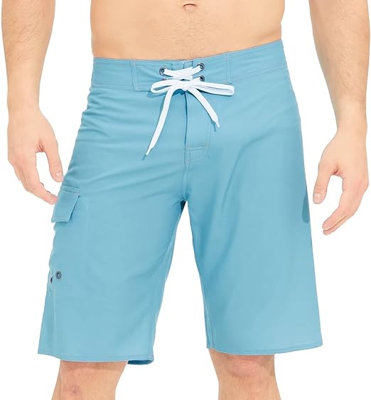 Photo 1 of [Size 30] redturkey Men's Swim Trunks Quick Dry Beach Shorts with Side Pockets Swimwear Board Shorts Bathing Suits for Men- Seafoam Green