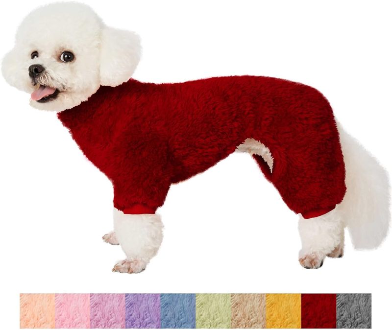 Photo 1 of [Size L] Kyaringtso Dog Sweater, 4 Legs Dog Coat, Dog Winter Clothes for Small Dogs Boy Girl, Puppy Outfits, Pet Coat, Cat Apparel (Large, Wine Red) Large Wine Red