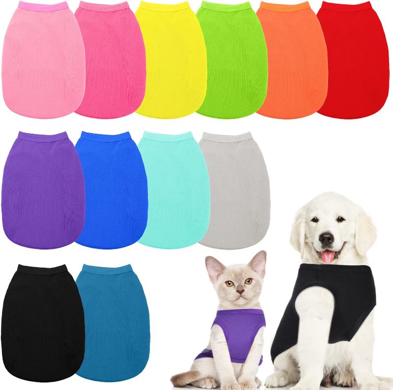 Photo 1 of 24 Pcs Dog Shirts Bulk Blank Dog T Shirt for Small Dogs Plain Puppy Cat Shirts Summer Pet Clothes Outfit (XL) 