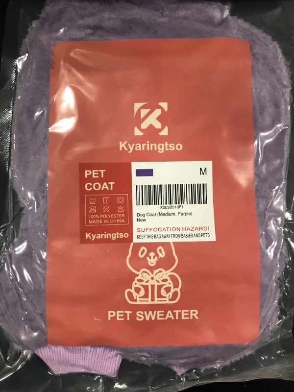 Photo 2 of [Size M] Kyaringtso Dog Sweater, 4 Legs Dog Coat, Dog Winter Clothes for Small Dogs Boy Girl, Puppy Outfits, Pet Coat, Cat Apparel (Medium, Purple)
