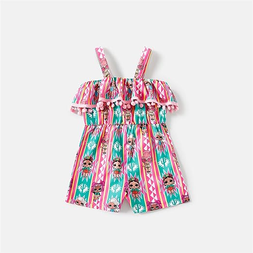 Photo 1 of [Size Girls 3-4T] L.O.L. Surprise! Mom and Me Colorful Ruffled Cami Romper Shorts 