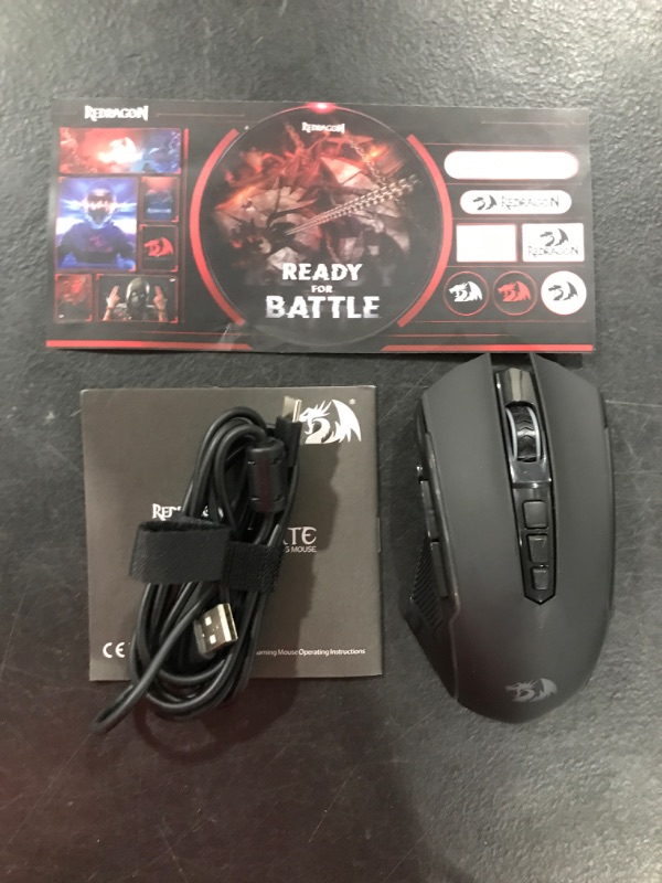 Photo 2 of Redragon Gaming Mouse, Wireless Mouse Gaming with RGB Backlit,8000 DPI,PC Gaming Mice with Fire Button, Macro Editing Programmable Mouse Gamer,70Hrs for Windows/Mac, Rechargeable, Black, M910-KS