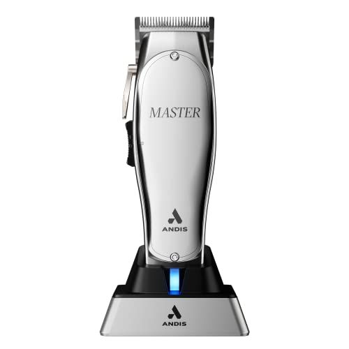 Photo 1 of Andis 12660 Professional Master Corded/Cordless Hair Trimmer, Adjustable Carbon Steel Blade Hair Clipper for Close Cutting, Chrome
