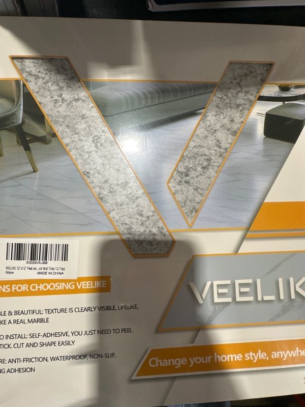 Photo 2 of 12 Pack Stick on Floor Tiles Waterproof Removable Self Adhesive Vinyl Floor Tile for Bathroom Kitchen Bedroom Floor