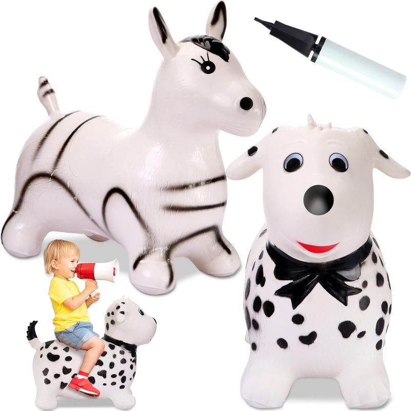 Photo 1 of 
2 Pcs Bouncy Dog Jumping Hopper Horse for Toddlers Jumping Hopper Animal Toys Bouncing Horse Hopping Dalmatian Dog with Pump Outdoor Indoor Ride on Bouncing