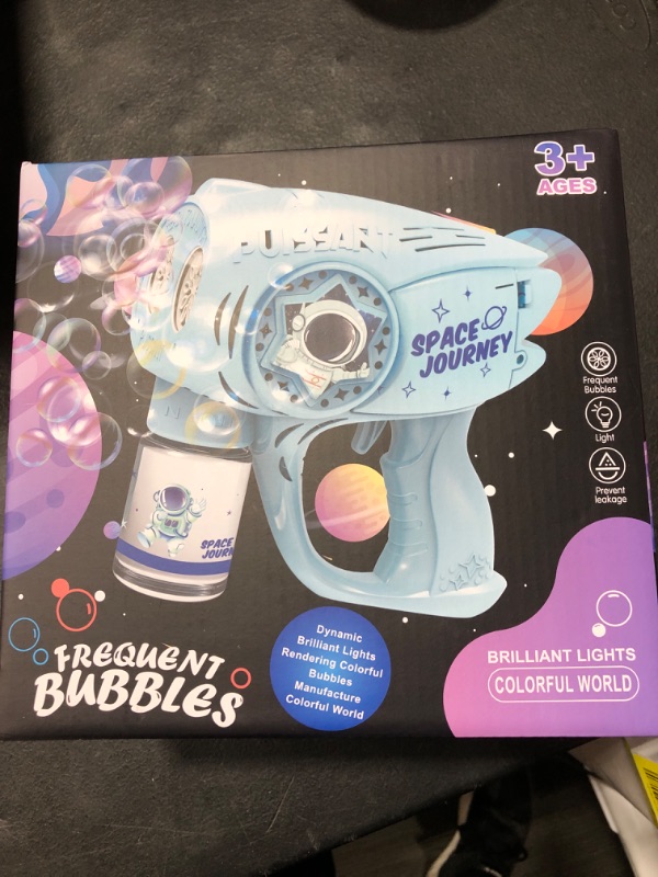 Photo 1 of Bubble Gun with 360° Leak-Proof Design, Auto Bubble Gun for Toddlers Kids Backyard Outdoor Camping