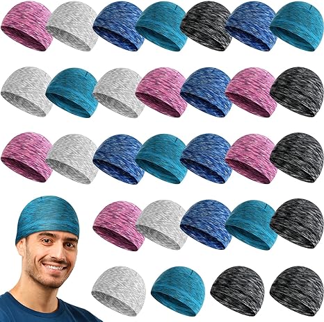 Photo 1 of 30 Pcs Cooling Skull Cap Bulk Helmet Liner Hard Hat Liner Sweat Wicking Beanie Head Wrap for Men Women Cycling Running Sport 