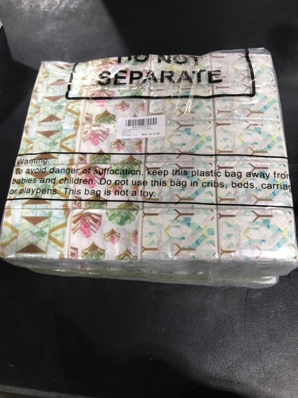 Photo 1 of 120 Packs Facial Tissues 3 Ply Pocket Tissues Geometric Print Travel Tissues Small Individual Tissue Packs Soft Paper Pocket Packs Facial Tissues for Purse Car Face Holiday Traveling Wedding