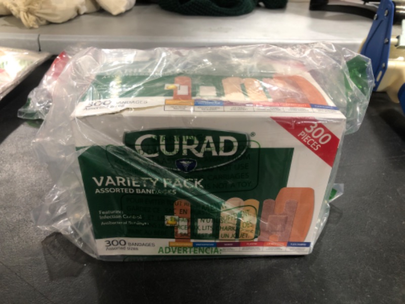 Photo 2 of Curad Assorted Bandages Variety Pack 300 Pieces, Including Antibacterial, Heavy Duty, Fabric, and Waterproof Bandages