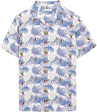 Photo 1 of Men's Hawaiian Shirt Button Down Tropical Floral Summer Holiday Short Sleeve Beach Shirts XXL
