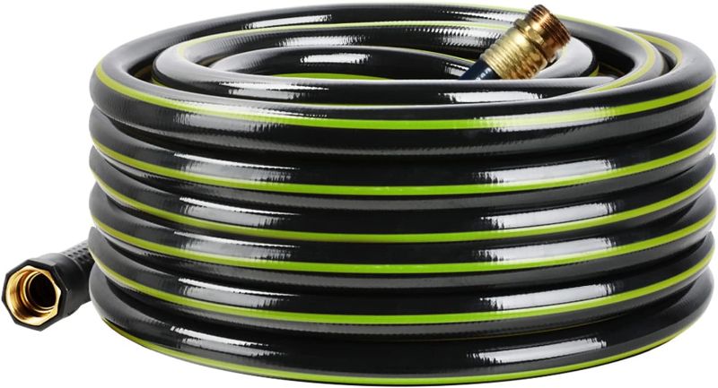 Photo 1 of Worth Garden 5/8 in. x 25 ft. Garden Hose - 5/8'' x 25' Durable Non Kinking PVC Water Hose with Brass Fittings - Short Flexible Hose for Household and Professional Use 12-YEAR WARRANTY - H155B04 