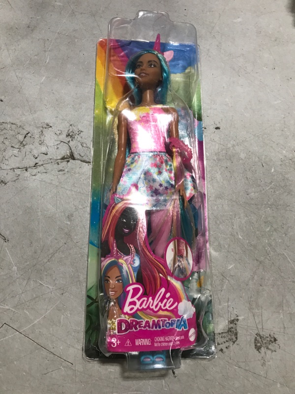 Photo 1 of Barbie Dreamtopia Doll with Removable Unicorn Headband & Tail, Blue & Purple Fantasy Hair & Cloudy Star-Print Skirt, Unicorn Toy Modern Multicolor
