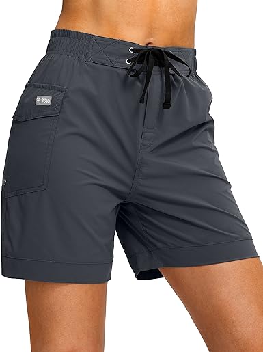 Photo 1 of G Gradual Women's Swim Board Shorts UPF 50+ Quick Dry 5" Swimming Beach Shorts for Women with Pocket and Liner Size XL