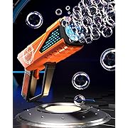 Photo 1 of Bubble Gun Machine with 8 Holes & Light for Summer|Automatic Bubble Blaster Blower Bubble Maker for Adults|Toddler Outdoor Toys for Kids Ages 4-8,Great Gifts for 3 5 6 7 9 Year Old Boys Girls(Orange)
