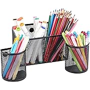 Photo 1 of (3 Pieces) Magnetic Drawer Organizers Pencil Holder 2 Compartments and 2 Pcs Semicircle Pencil Caddy, Extra Strong Magnets Pen Holder for Whiteboard, Refrigerator, Supplies School Office, Black
