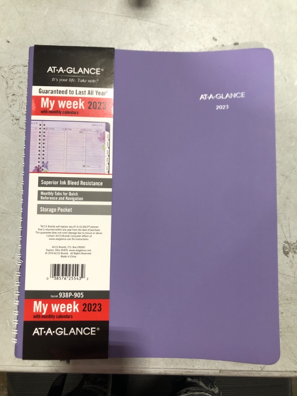 Photo 2 of AT-A-GLANCE 2023 Weekly & Monthly Planner, 8-1/2" x 11", Large, Beautiful Day, Lavender (938P-905) Beautiful Day 2023 Old Edition