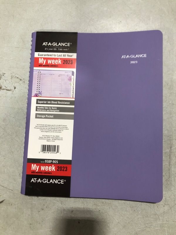 Photo 1 of AT-A-GLANCE 2023 Weekly & Monthly Planner, 8-1/2" x 11", Large, Beautiful Day, Lavender (938P-905) Beautiful Day 2023 Old Edition