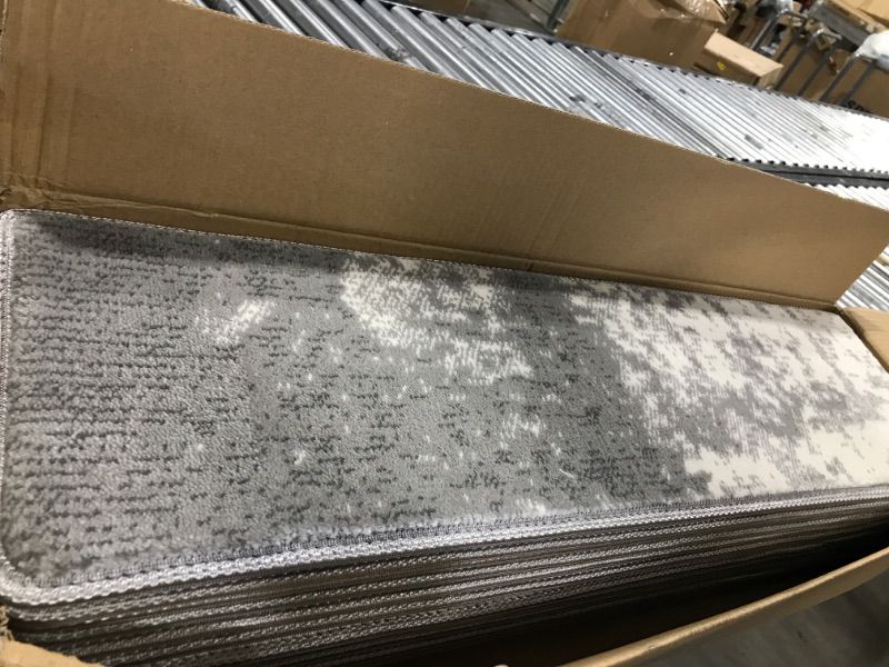 Photo 1 of HQCHOOSE Thickened Stair Treads for Wooden Steps 8"X30" Set of 13 Non Slip Carpet Stair Runner with Reusable TPR Self-Adhesive Backing Carpet with Soft Yarn for Stairs Designed for Comfort