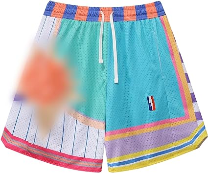 Photo 1 of BOOMLEMON Men's Basketball Shorts Hip Hop Workout Athletic Shorts Mesh Print Running Short Pants SIZE S 