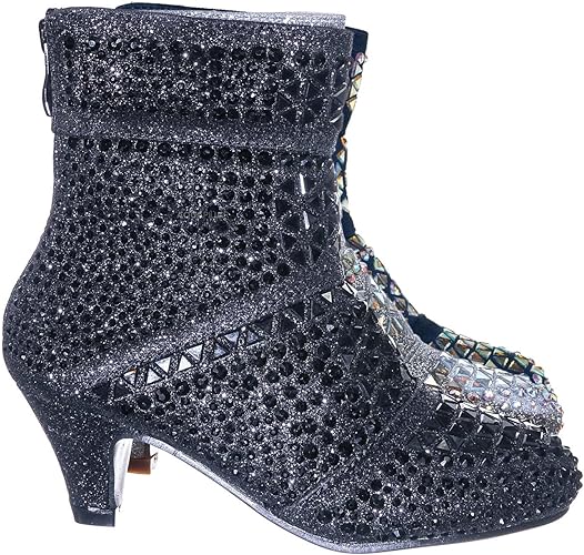 Photo 1 of Aquapillar Kids Rhinestone Crystal Glitter Bootie - Girls Shimmering Dress Shoes 9