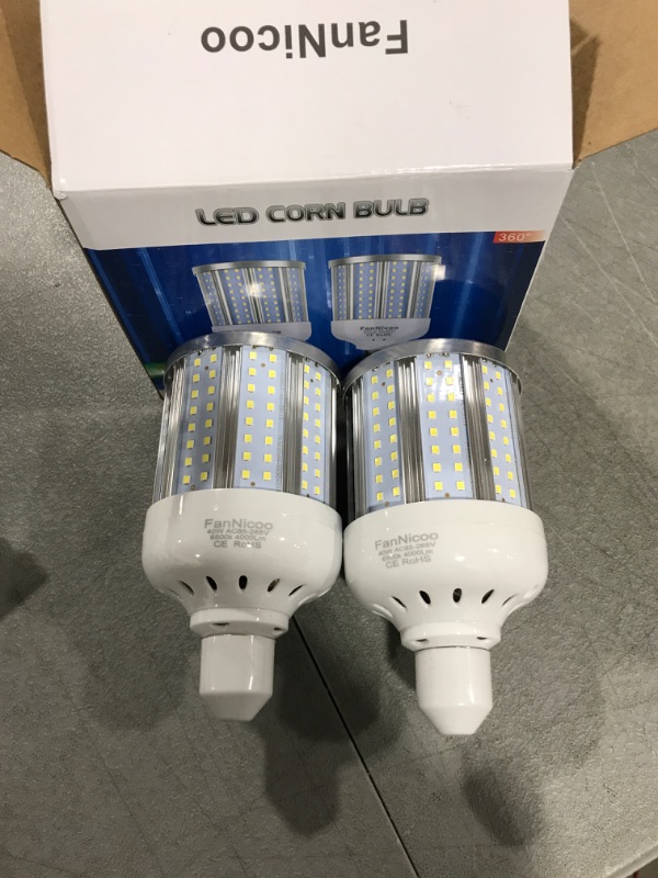 Photo 2 of 2 Pack 280W Equivalent LED Corn Light Bulb, 4000 Lumen 6500K Cool White Daylight 40W LED Corn Lamp,E26/E27 Medium Base,for Indoor Outdoor Warehouse Garage Basement Backyard Factory Barn and Many Area