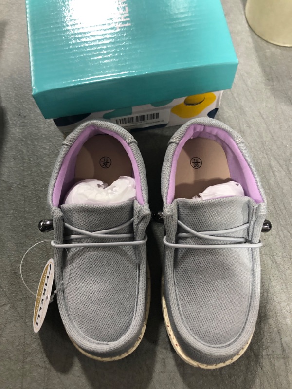 Photo 1 of firelli Kids Loafers Boys Girls Canvas Walking Shoes School Shoes 10 Toddler Grey Purple