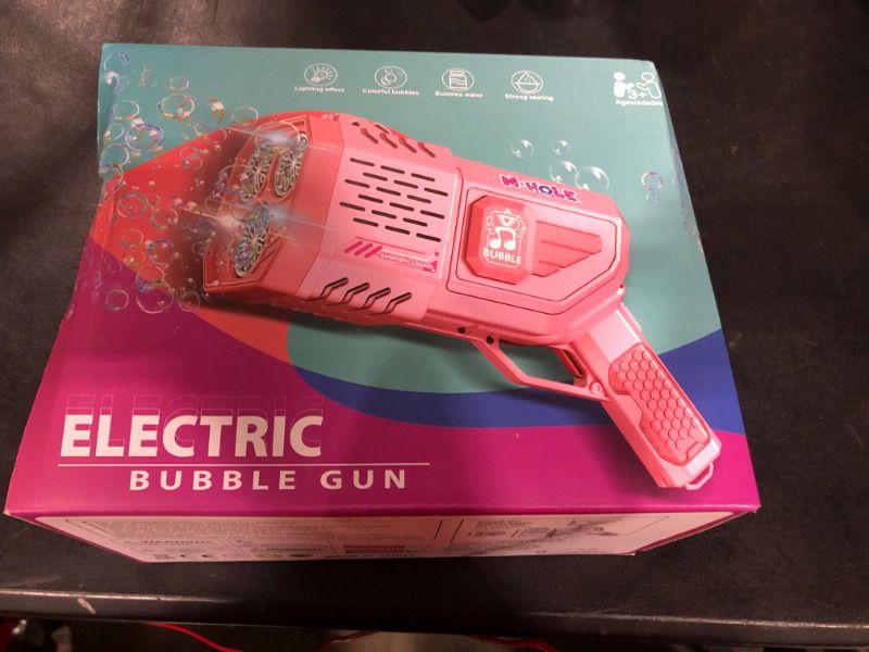 Photo 1 of Bubble Machine Gun: Bubble Gun with Colorful Lights/Bubble Solution, Bubble Gun Blower for Adults Kids Rocket Launcher Bubble Machine, Summer Toy Gift for Outdoor Indoor Birthday Wedding Party ( BLUE )
