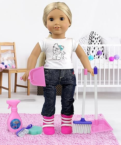 Photo 1 of Click N' Play Doll Cleaning & Housekeeping Set, 6-Piece Doll Accessories Play Set, Perfect for 18" Dolls 