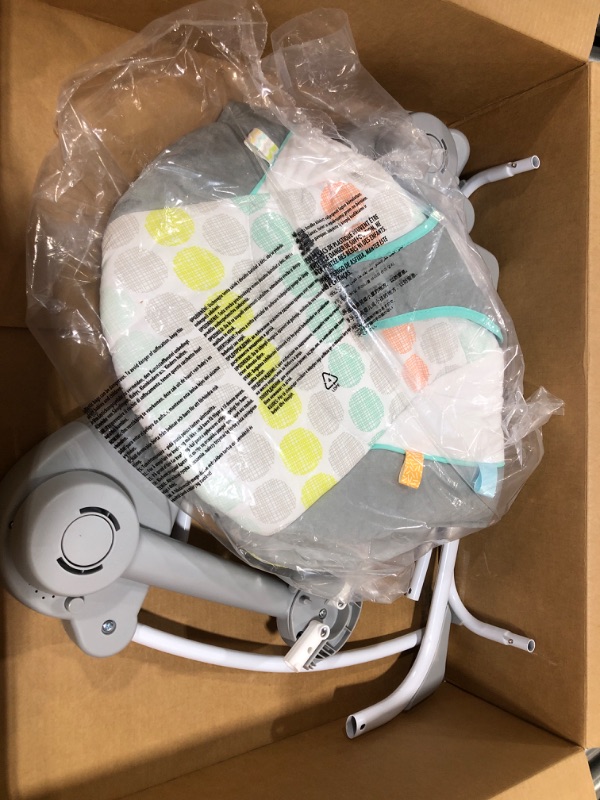 Photo 1 of Bright Starts Whimsical Wild Portable Compact Automatic Deluxe Baby Swing with Music and Taggies, Newborn and up