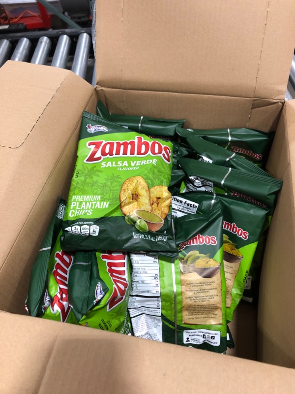 Photo 3 of Zambos Plantain Chips Salsa Verde (Pack of 12) Salsa Verde 5.29 Ounce (Pack of 12) EXP:NOV 05,2023