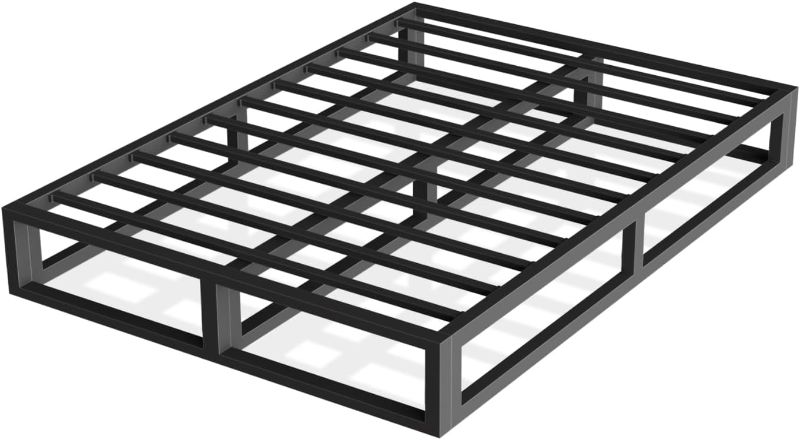 Photo 1 of  6 Inch Queen Bed Frame with Steel Slat Support, Low Profile Queen Metal Platform Bed Frame Support Mattress Foundation, No Box Spring Needed/Easy Assembly/Noise Free