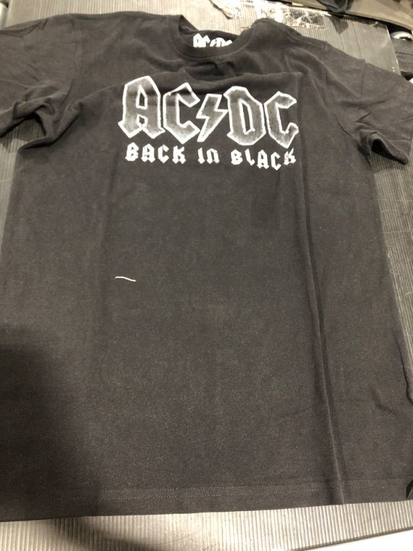 Photo 1 of ACDC Back in Black Logo Rock Album Adult T Shirt & Stickers, Collection XXL
