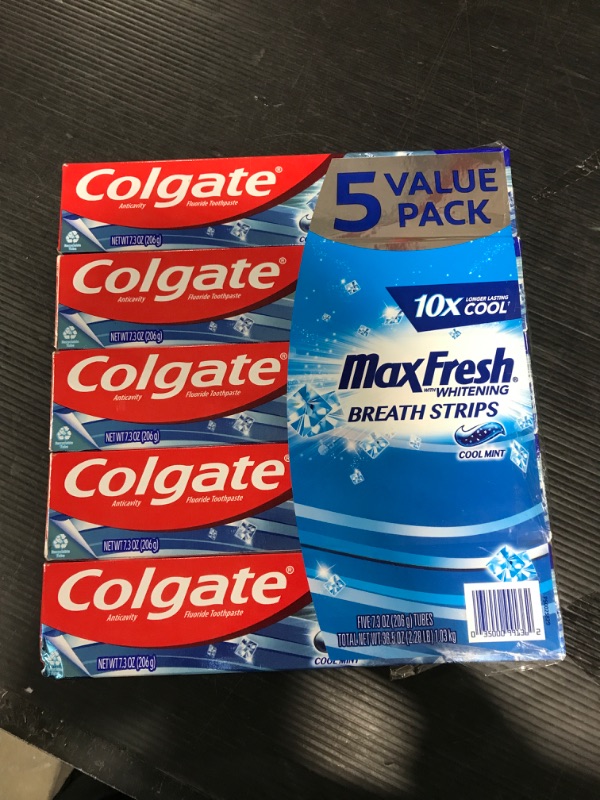 Photo 2 of Colgate Max Fresh with Whitening Breath Strips, Cool Mint, 5-pack 7.3 ounces