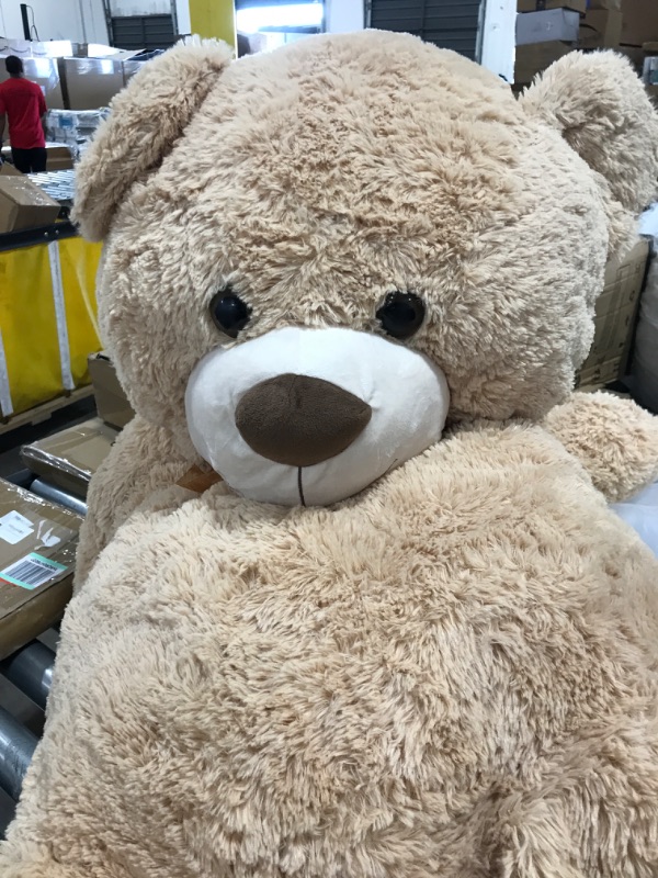 Photo 3 of Anico 48" Tall Giant Plush Teddy Bear with Embroidered Paws and Smiling Face Tan 36 Inch