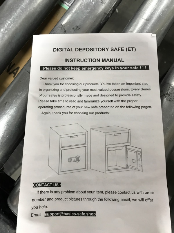 Photo 6 of 2.6 Cu Ft Fireproof Drop Safe with Quick Place Drop Slot, Anti-Theft Business Security Depository Safe with Combination Lock & 2 Keys, Large Drop Box Safe for Cash, Mail, Checks, Document