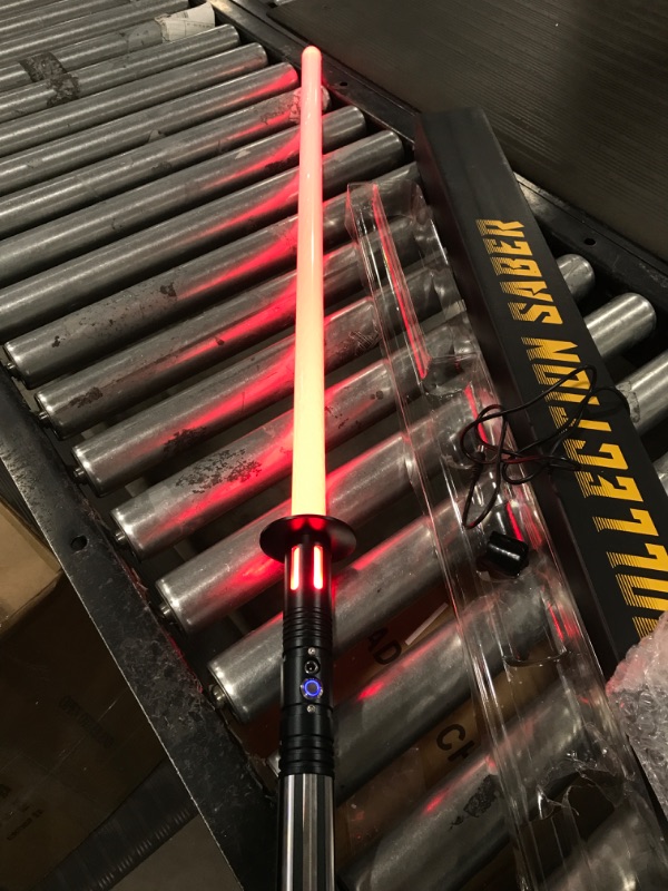 Photo 1 of ANBOX Light Sword Sabers for Adult Dueling Aluminium Alloy Hilt FOC Light up Saber RGB 12 Colors Changeable 10 Sets Sound Font Force FX Sabers(Black)