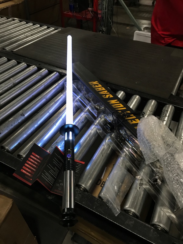 Photo 1 of ANBOX Light Sword Sabers for Adult Dueling Aluminium Alloy Hilt FOC Light up Saber RGB 12 Colors Changeable 10 Sets Sound Font Force FX Sabers(Black)