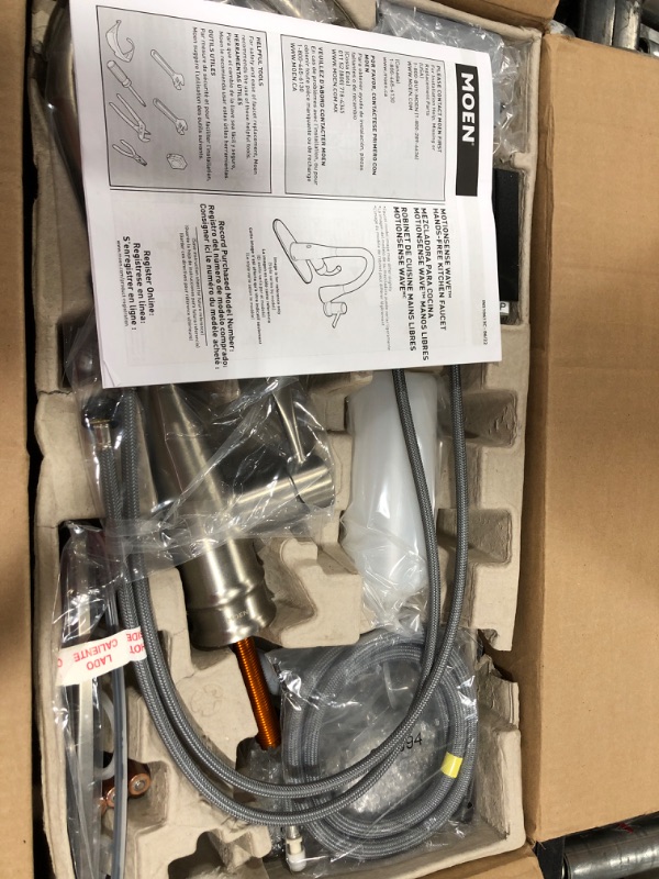 Photo 1 of Moen Birchfield Single-Handle Pull-Down Sprayer Kitchen Faucet with Reflex and PowerBoost in Spot Resist Stainless