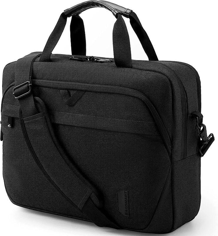 Photo 1 of BAGSMART Laptop Bag, 15.6 Inch Briefcase Men, Lockable Computer Bag Work Bag, Water-Repellent Shoulder Messenger Bag Travel Office Business, Black
