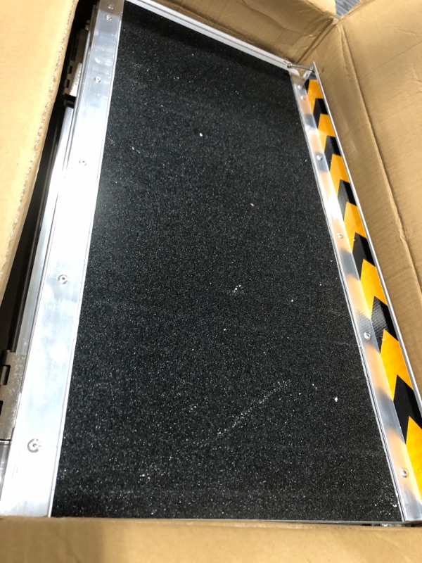 Photo 3 of  Portable Wheelchair Ramp 5Ft,Non-Skid Handicap Ramp Holds up to 800Lbs,Threshold Ramp with Non-Slip Resistant Surface for Utility Mobility Access Portable Ramps for Steps,Home,Stairs,Doorways