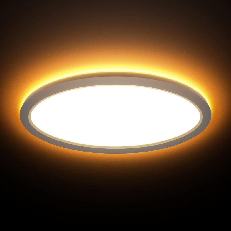 Photo 1 of 32 Inch Oval LED Flush Mount Ceiling Light, with Night Light (4W 2000K), 38W, 3800lm, 3000K/4000K/5000K CCT Selectable, Dimmable Round Flat Panel Light, for...
