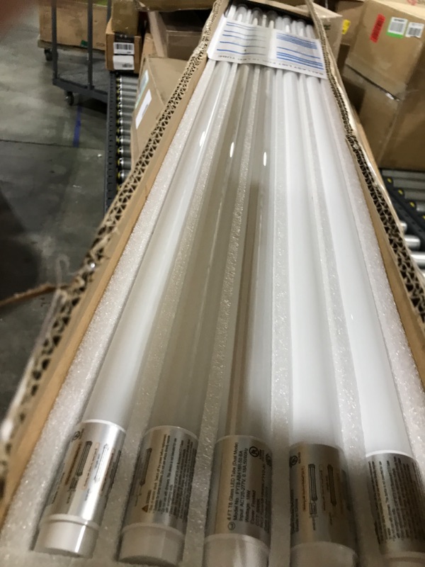 Photo 2 of 20 Pack 4FT LED T8 Hybrid Type A+B Light Tube, 18W, Plug & Play or Ballast Bypass, Single-Ended OR Double-Ended, 5000K, 2400lm, Frosted Cover, T8 T10 T12 for G13, , 120-277V, UL Listed 4 Ft | 5000k