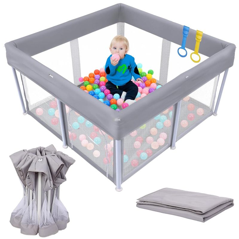 Photo 1 of  Foldable Baby Playpen, Foldable Playpen for Babies and Toddlers, Indoor & Outdoor Kids Safety Play Pen, Portable Play Yard, Foldable Baby...