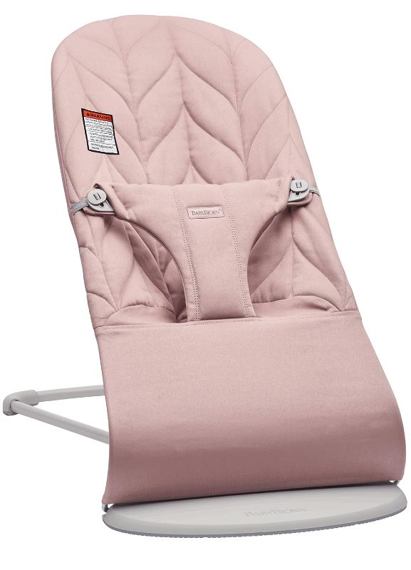 Photo 1 of BabyBjörn Bouncer Bliss, Cotton, Petal Quilt, Dusty Pink
