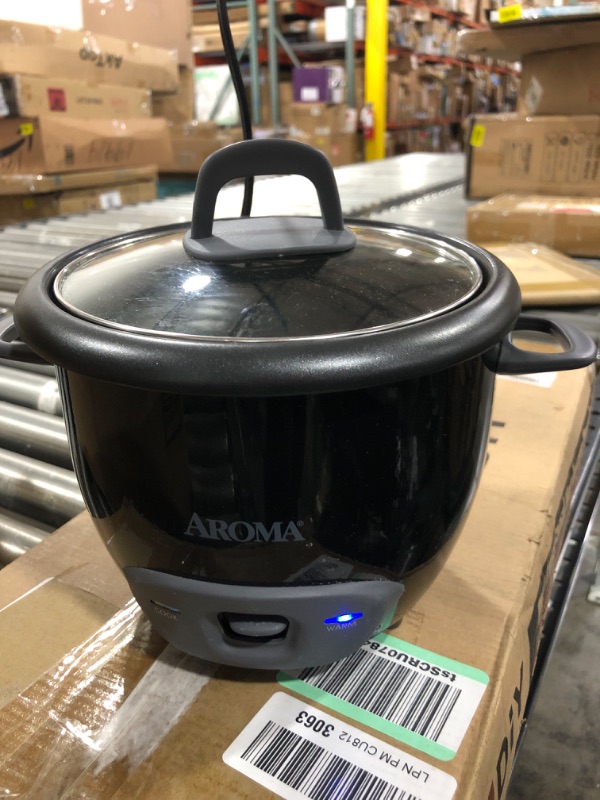 Photo 2 of **MISSING STEAMER** Aroma Housewares 6-Cup (Cooked) Pot-Style Rice Cooker and Food Steamer, Black ARC-743-1NGB
