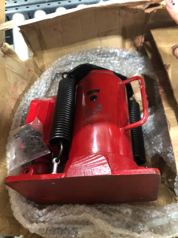 Photo 2 of BIG RED TA92006 Torin Pneumatic Air Hydraulic Bottle Jack with Manual Hand Pump, 20 Ton (40,000 lb) Capacity, Red 20 Ton (40,000 LBs) Pneumatic Air Jack